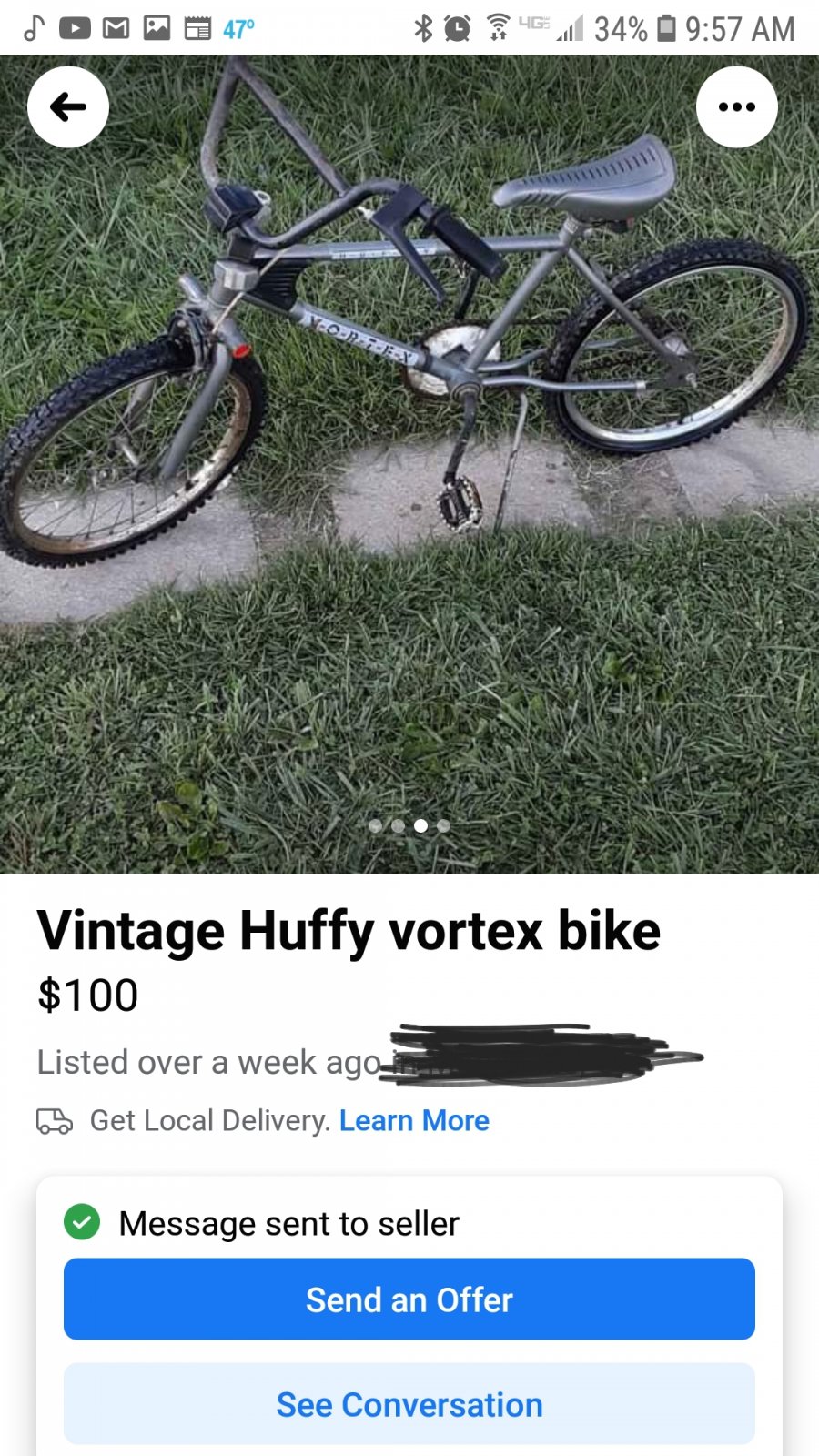 Huffy vortex clearance bike