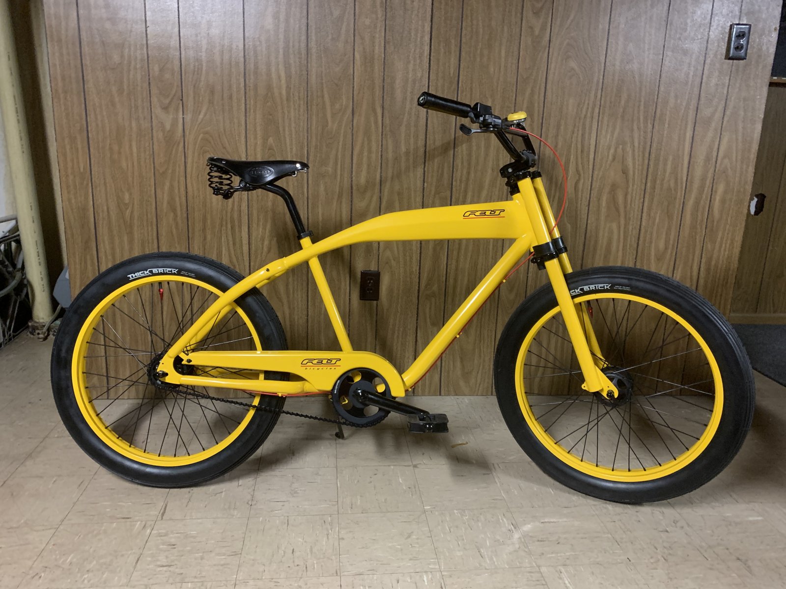 yellow retro bike